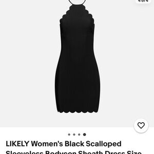 Likely Black Scalloped Open Shoulder Dress size 6 EUC